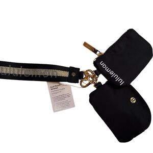Lululemon Black Wristlet with Gold Details